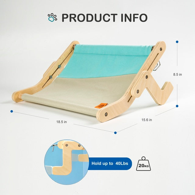 Cat Window Perch Wooden Assembly Hanging Bed Cotton Canvas Easy Washable Multi-Ply Plywood Hot Selling Hammock